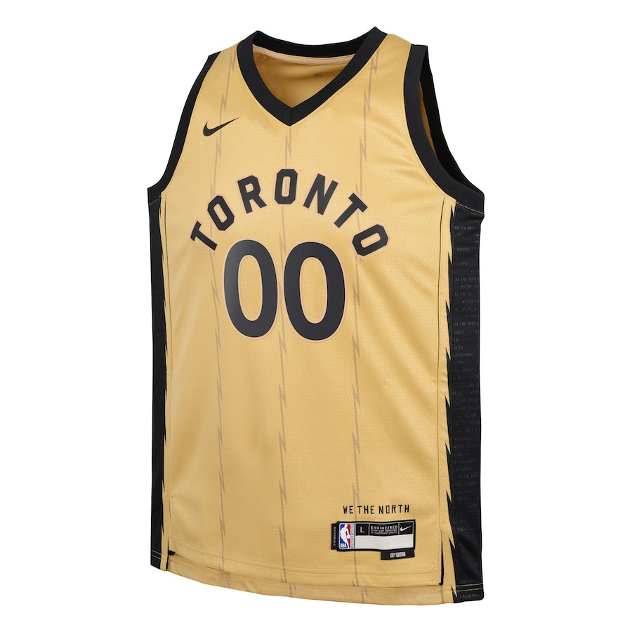Toronto Raptors 2023/24 City Edition Swingman Custom Gold NBA Jersey Youth