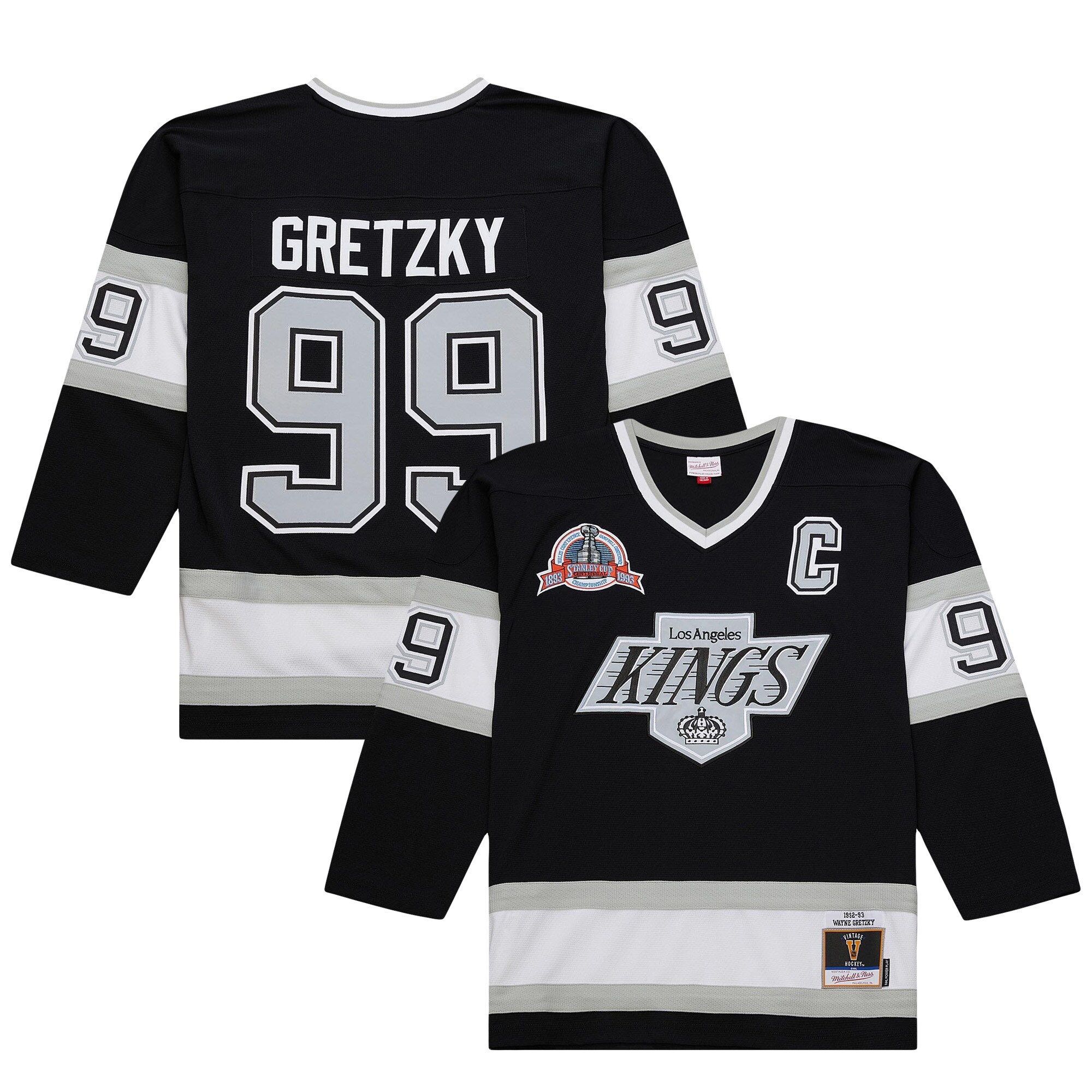 Los Angeles Kings Wayne Gretzky Mitchell Ness Black Big Tall 1992/93 Blue Line 2.0 NHL Jersey Men's