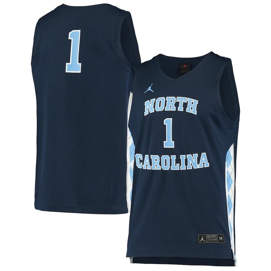 North Carolina Tar Heels Jordan Bran Unisex Navy #1 NCAA Jersey Unisex