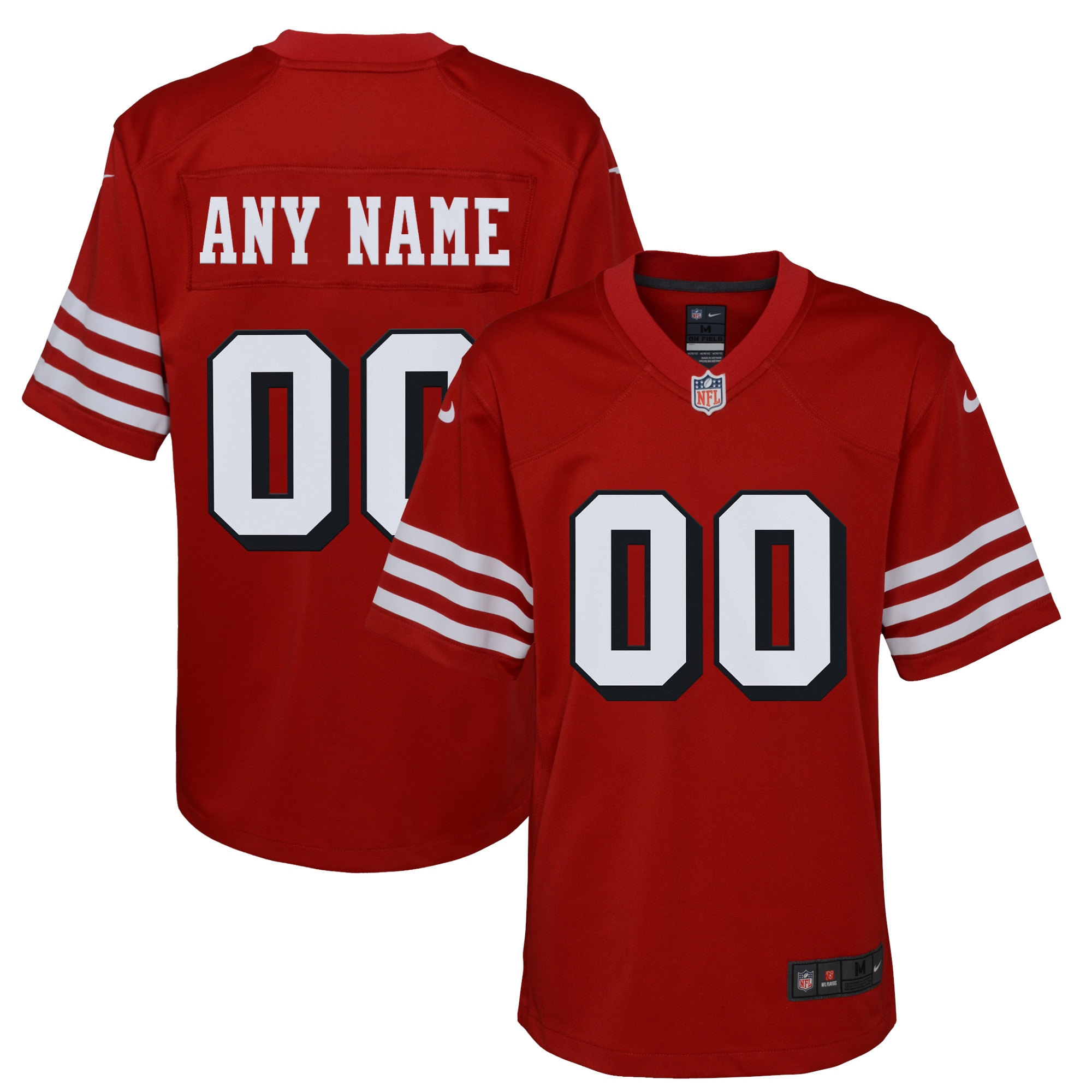San Francisco 49ers Scarlet Alternate Custom Game NFL Jersey Youth