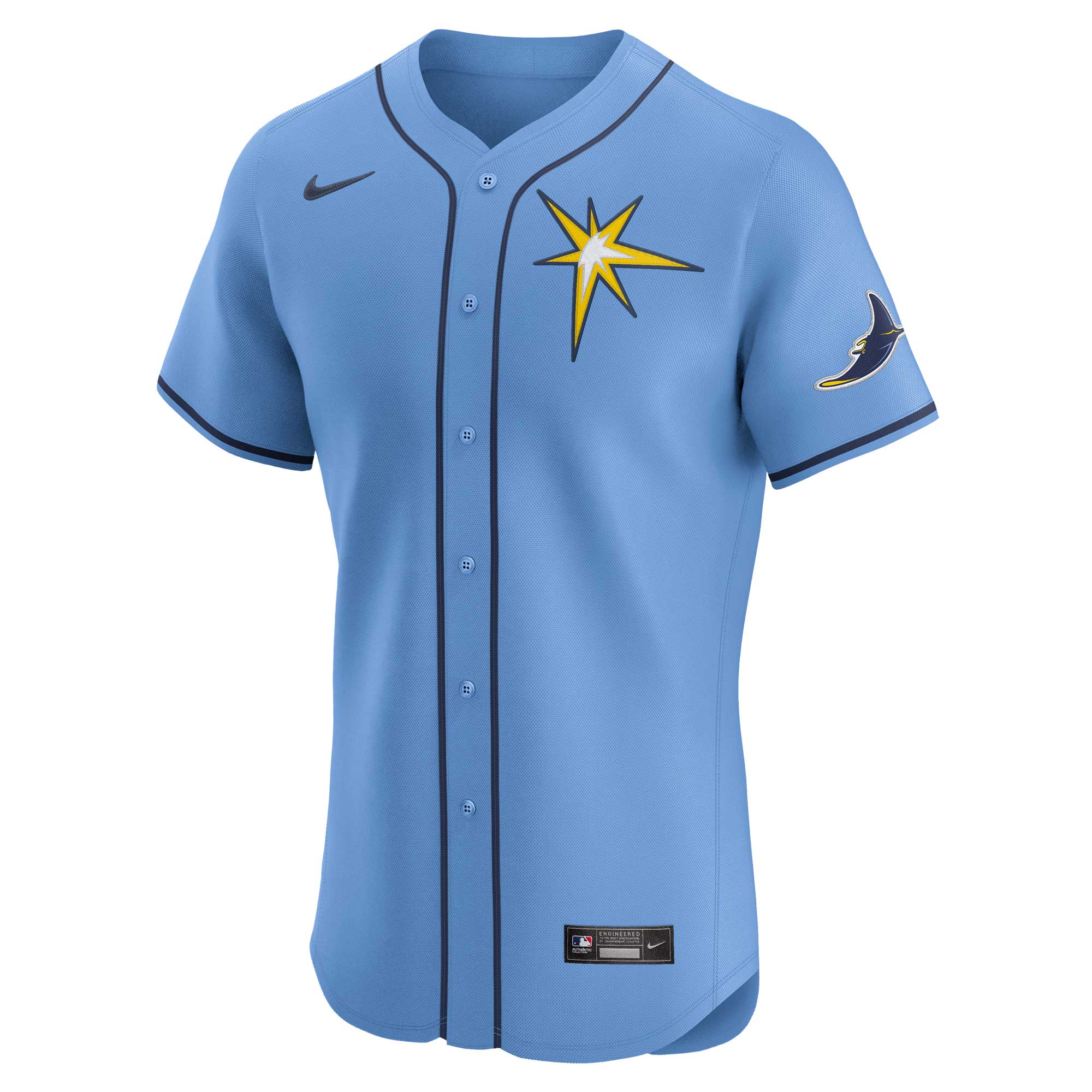 Tampa Bay Rays Light Blue Alternate Vapor Premier Elite Patch MLB Jersey Men's