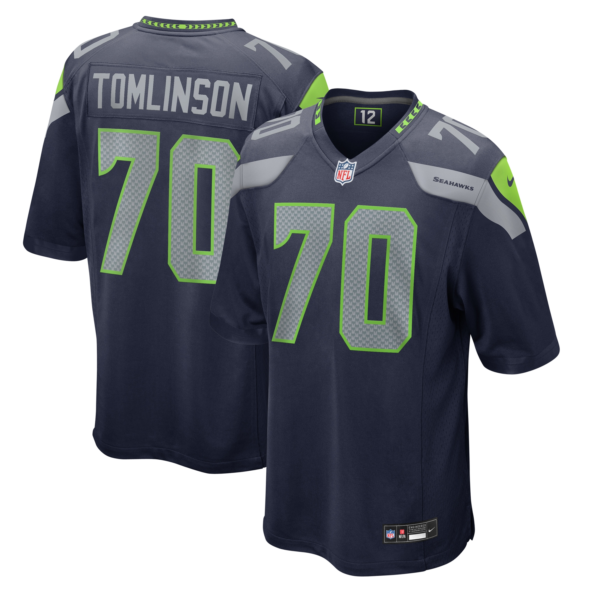 Seattle Seahawks Laken Tomlinson College Navy Game NFL Jersey Men's