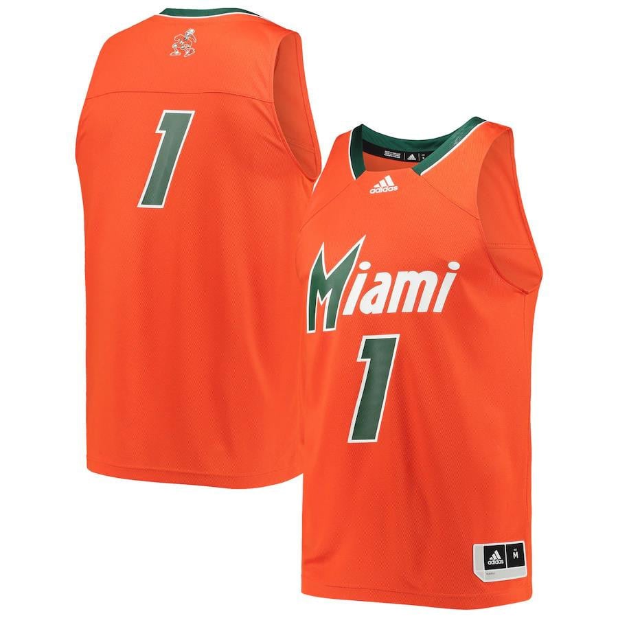 Miami Hurricanes Reverse Retro Orange #1 NCAA Jersey Men's