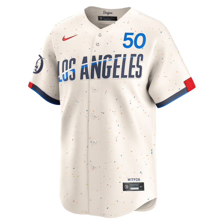 Mookie Betts 50 Los Angeles Dodgers 2024 City Connect Limited Cream MLB Jersey Men's