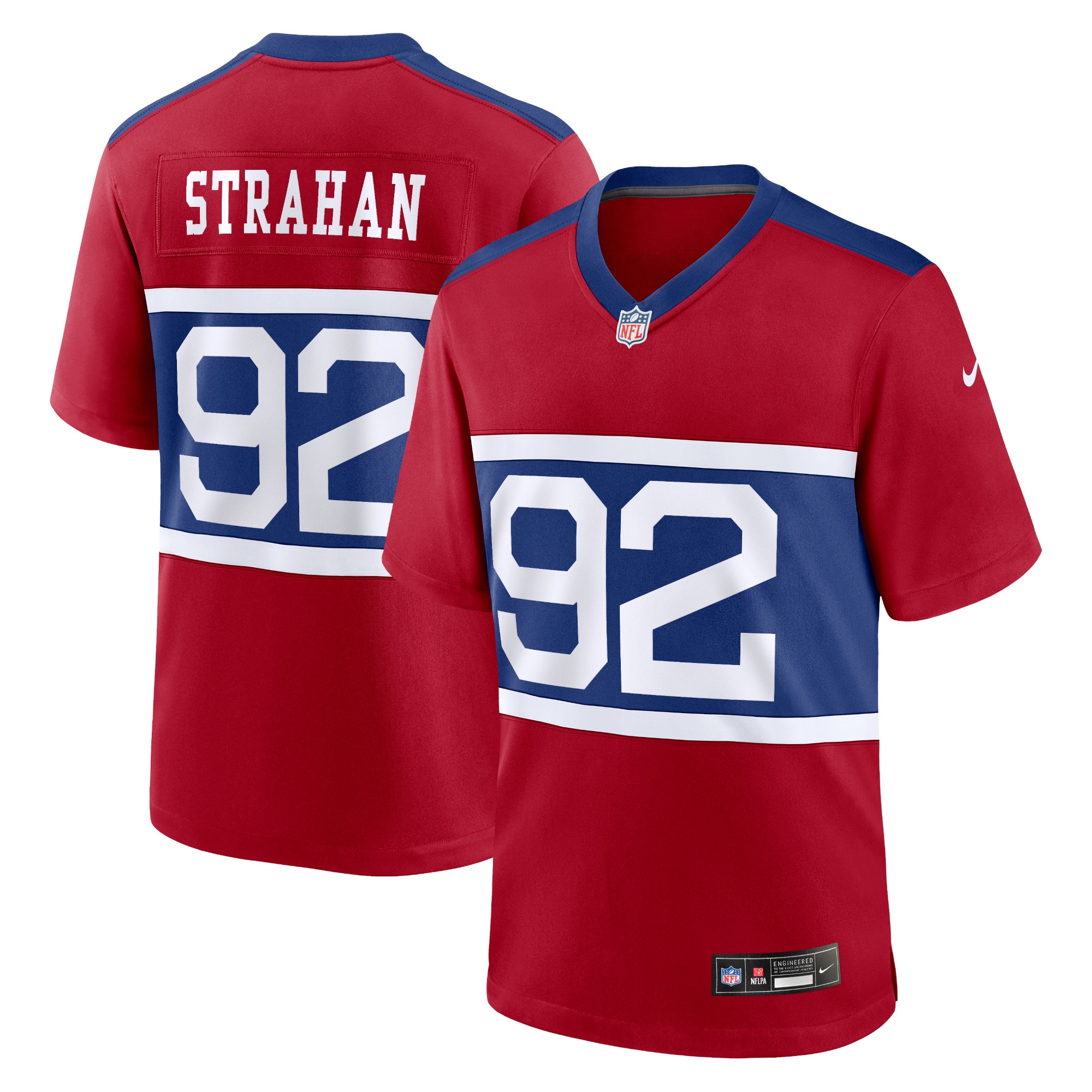 New York Giants Michael Strahan Century Red Alternate Retired Player Game NFL Jersey Men's