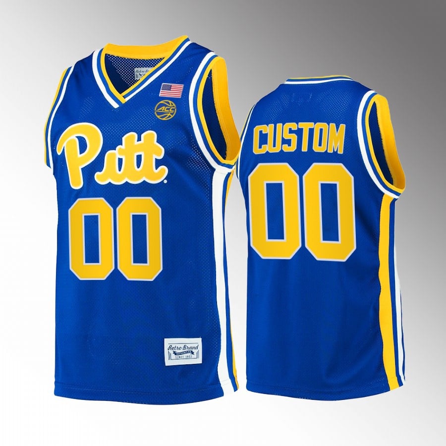 Custom 00 Pitt Panthers Royal Retro Classic NCAA Jersey Men's
