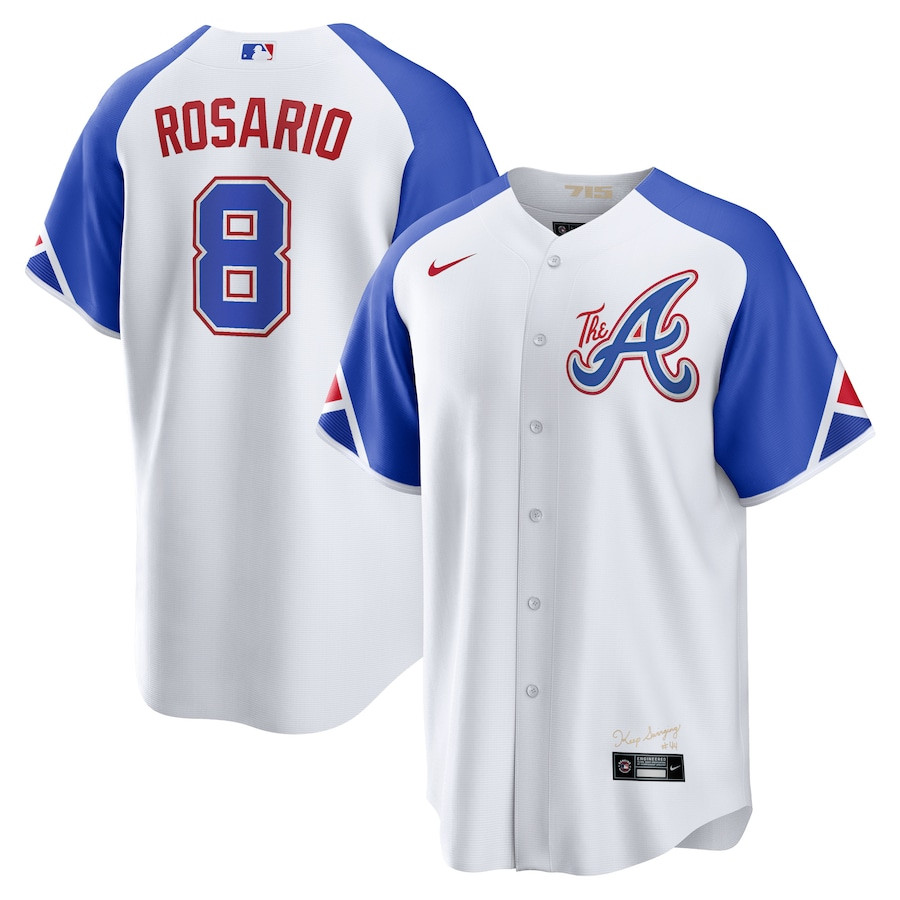 Eddie Rosario 8 Atlanta Braves 2023 City Connect White MLB Jersey Men's