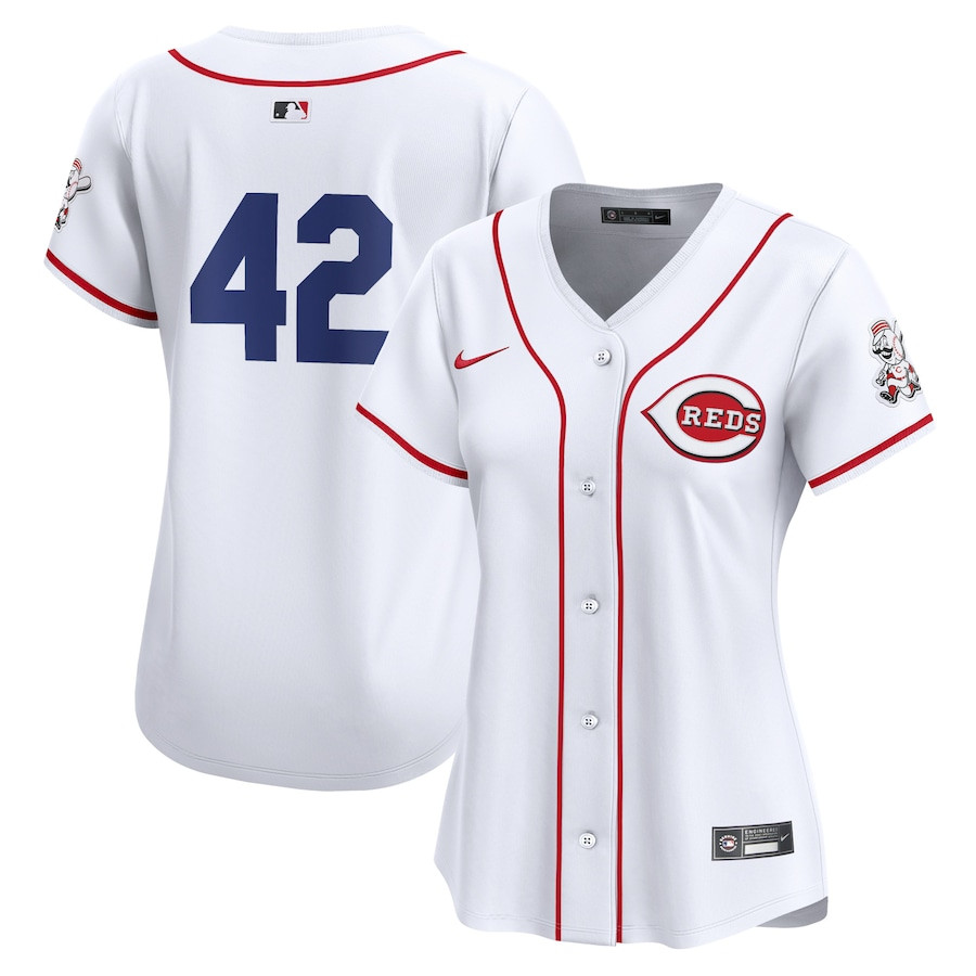 Cincinnati Reds 2024 Jackie Robinson Day Home Limited White MLB Jersey Women's
