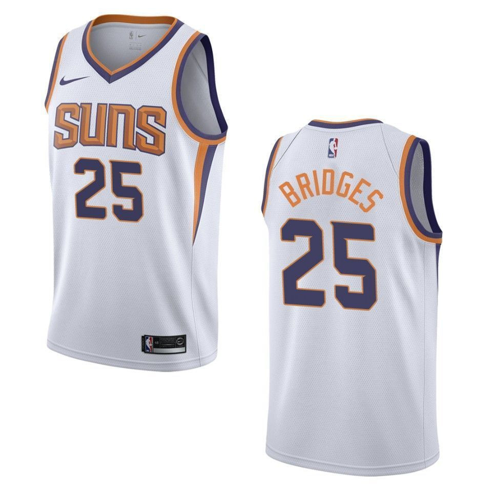 Phoenix Suns 25 Mikal Bridges Association Swingman White NBA Jersey Men's