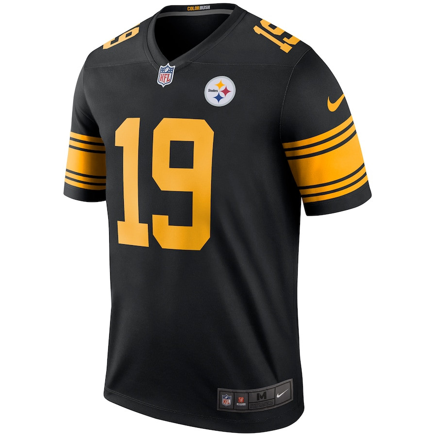 JuJu Smith-Schuster 19 Pittsburgh Steelers Color Rush Legend Black NFL Jersey Men's