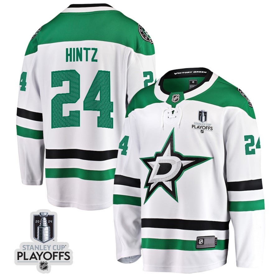 Roope Hintz 24 Dallas Stars 2024 Playoffs Patch Away Breakaway Men NHL Jersey Men's