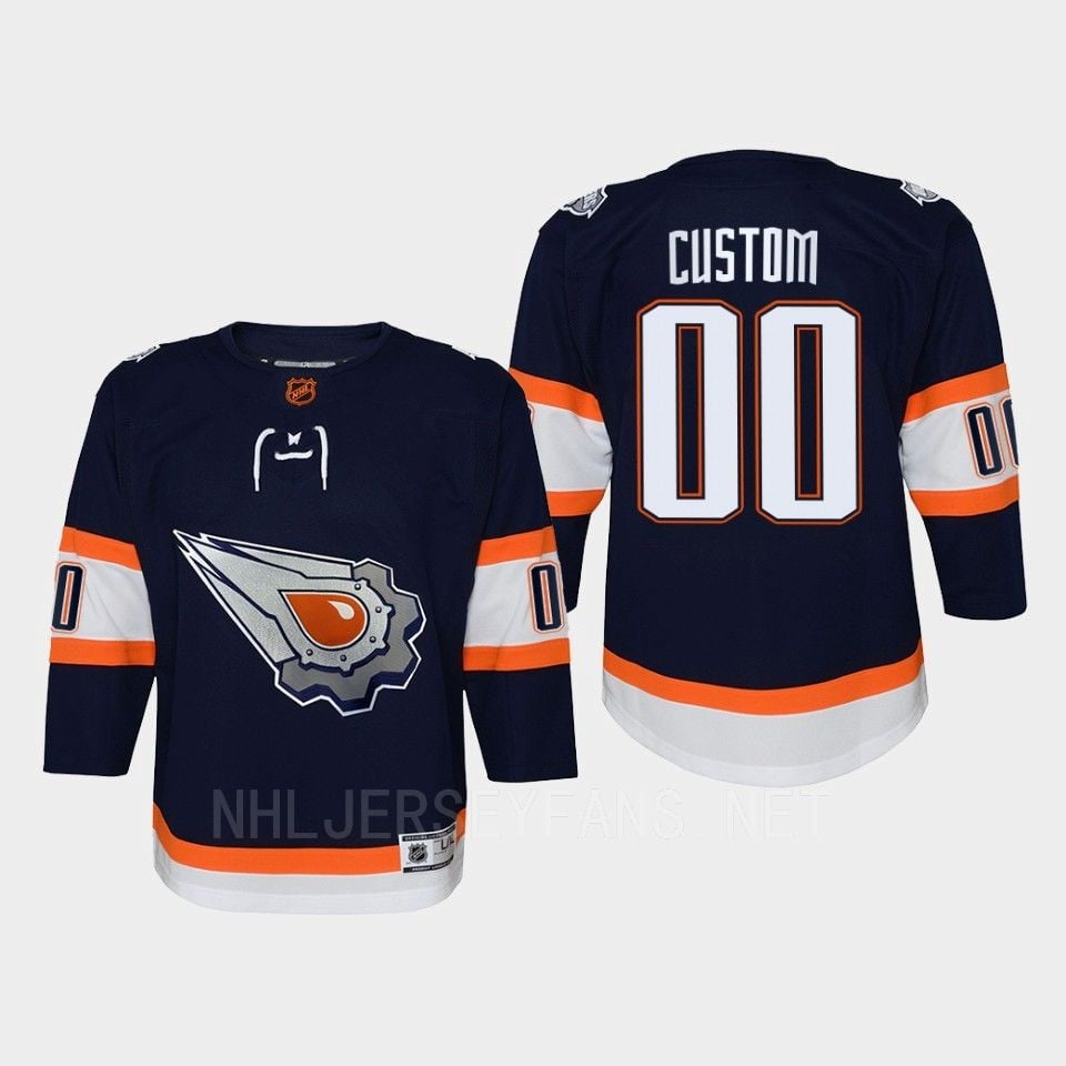 Edmonton Oilers Custom 00 Special Edition 2.0 Retro Navy NHL Jersey Youth