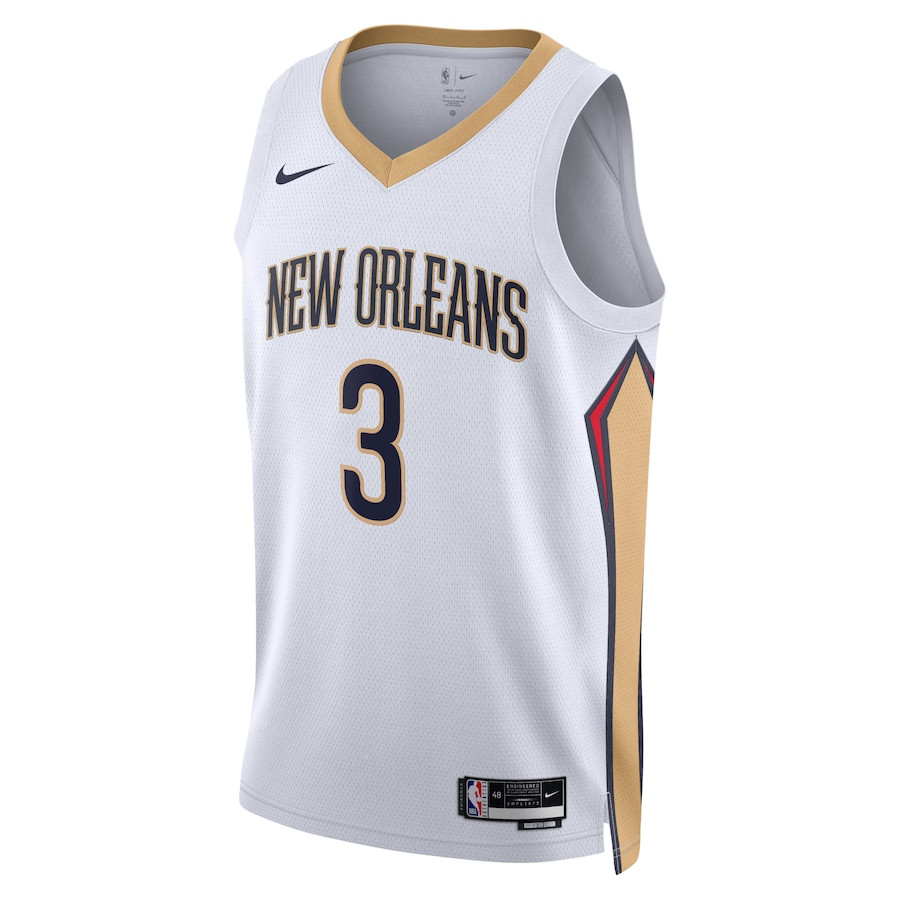 C.J. McCollum 3 New Orleans Pelicans Unisex Swingman Association Editio White NBA Jersey Unisex