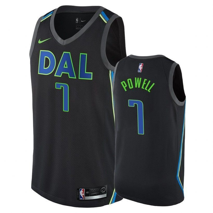 Dallas Mavericks Dwight Powell 7 City Black NBA Jersey Men's
