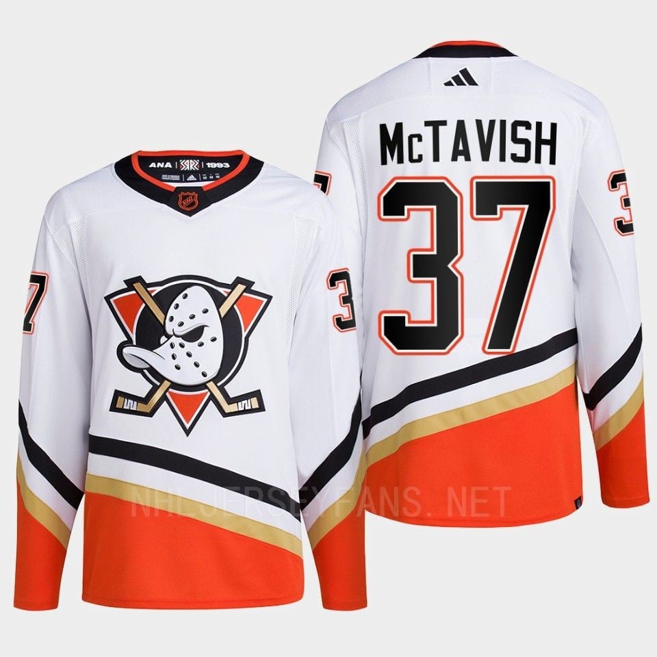 Anaheim Ducks 2022 Reverse Retro 2.0 Mason McTavish 37 White Primegreen NHL Jersey Men's