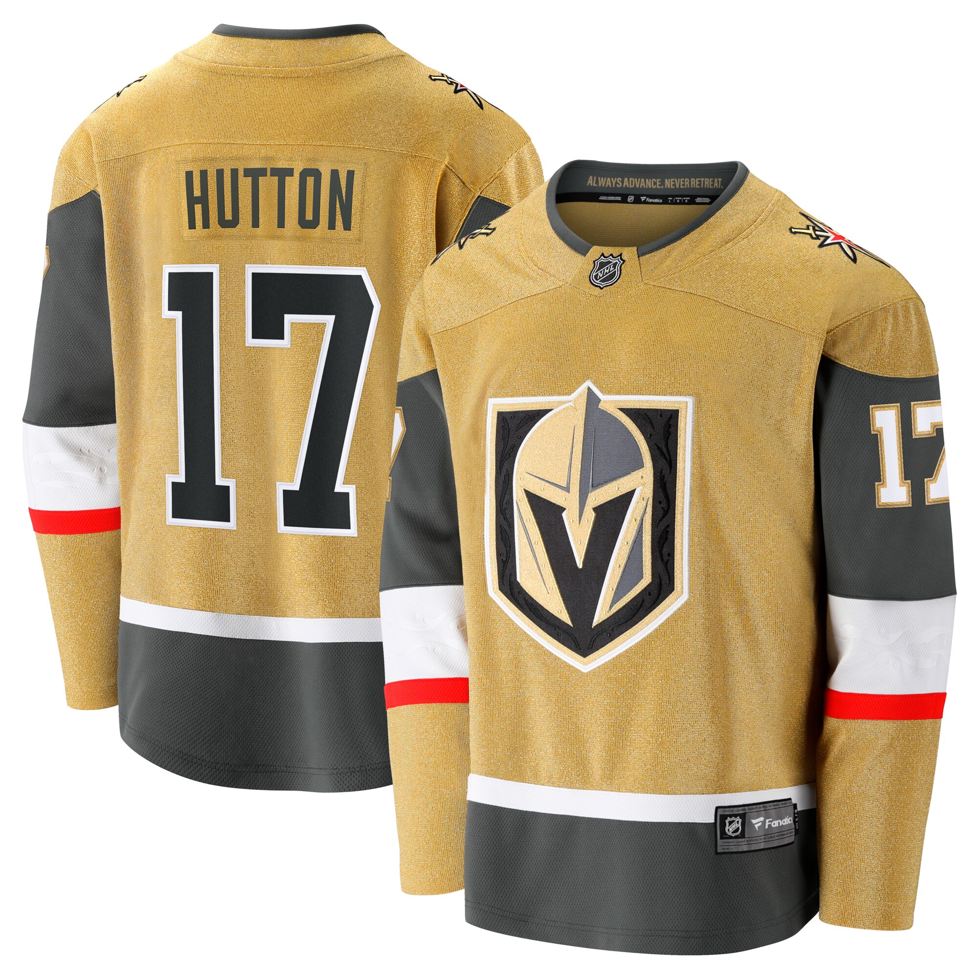 Vegas Golden Knights Ben Hutton Gold Home Premier Breakaway Player NHL Jersey Men's