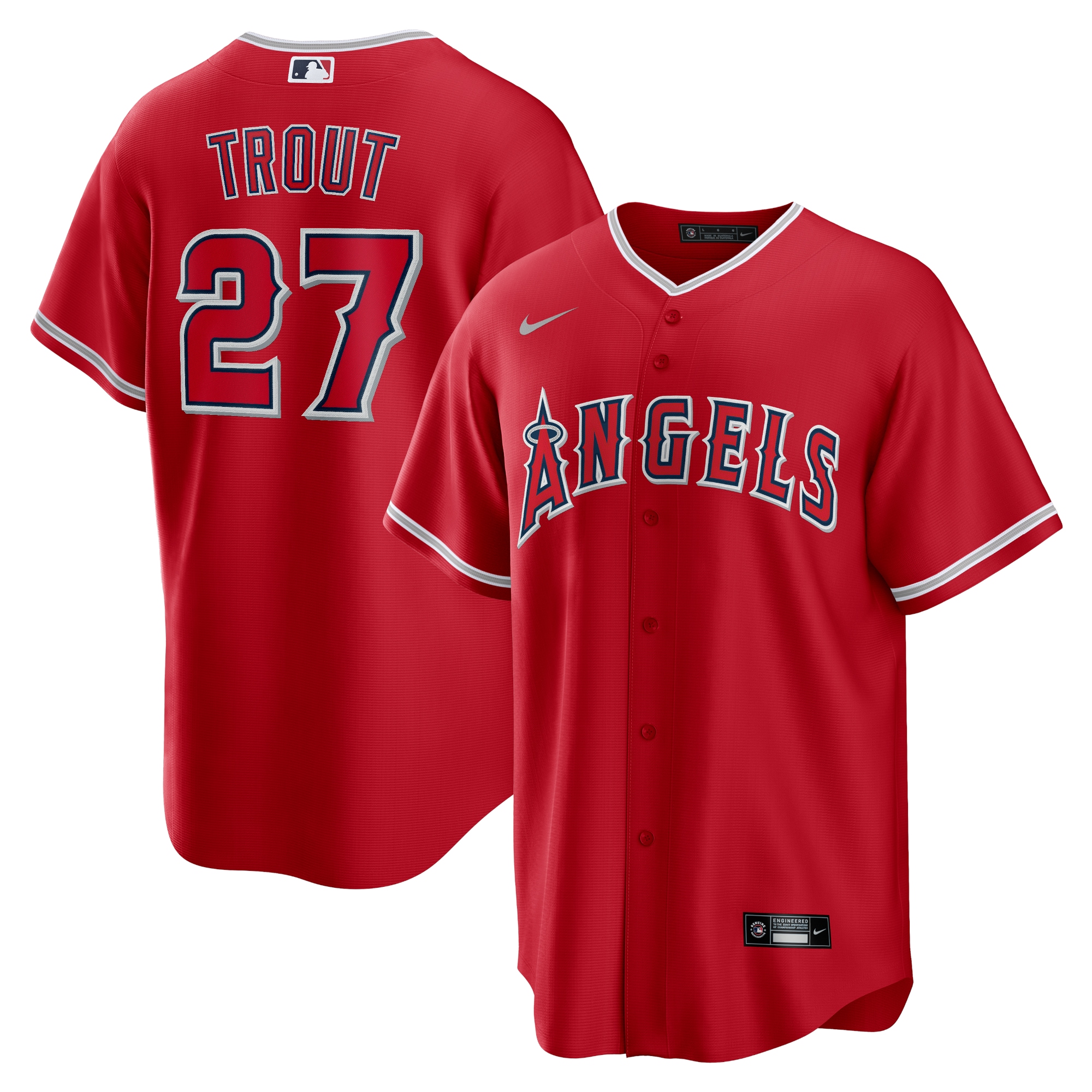 Los Angeles Angels Mike Trout Red Alternate Player Name MLB Jersey Men's