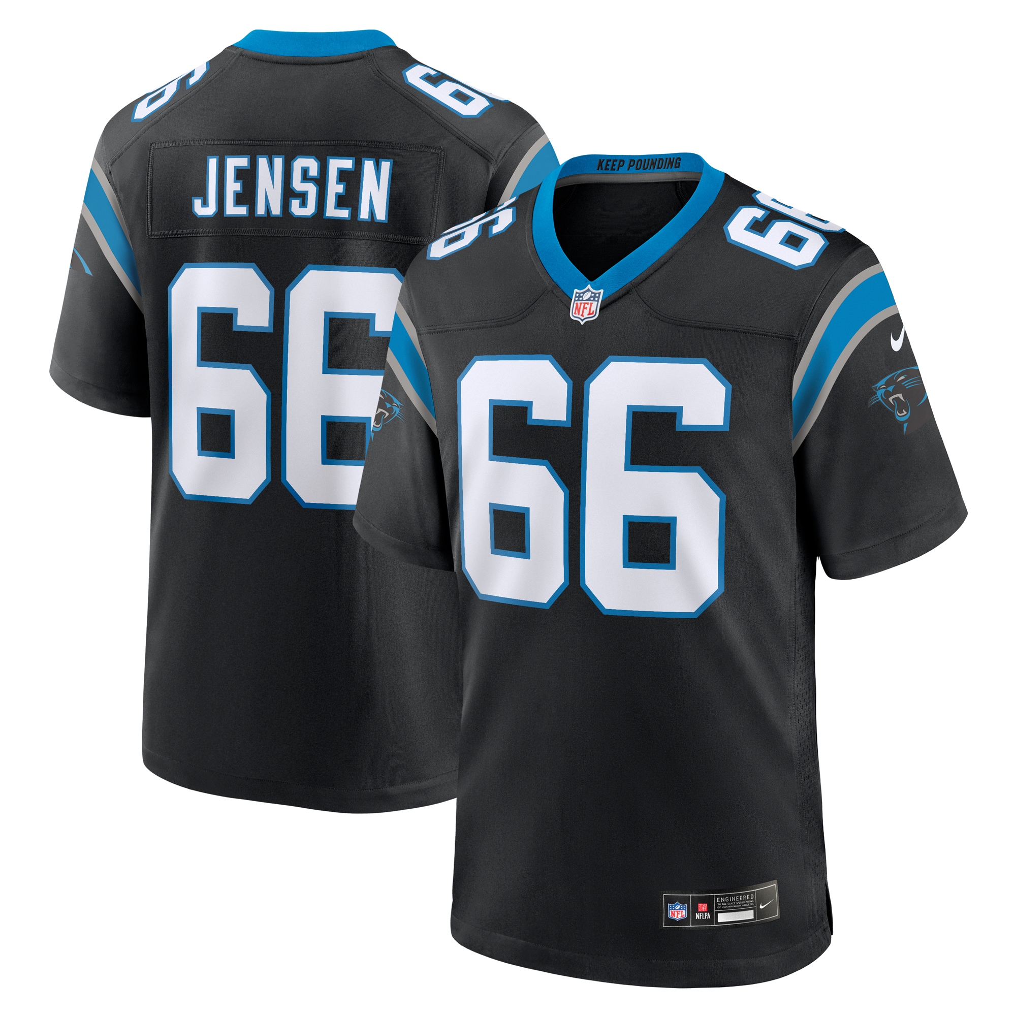 Carolina Panthers Nash Jensen Black Team Game NFL Jersey Men's