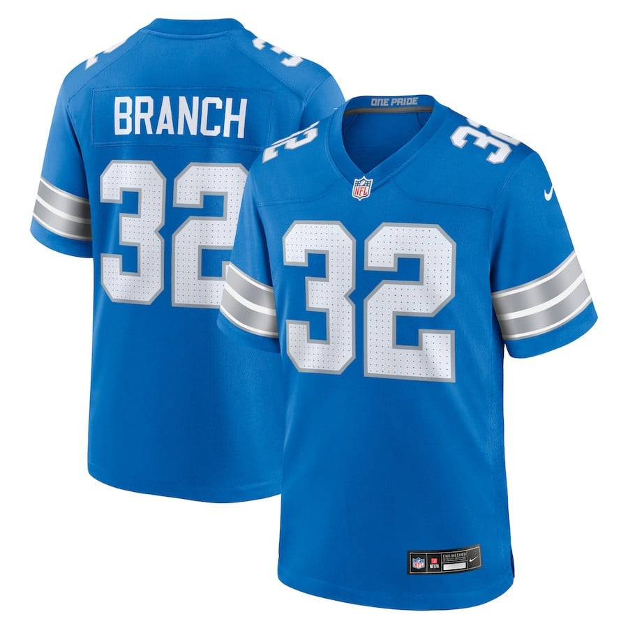 Brian Branch 32 Detroit Lions Game Blue NFL Jersey Men's