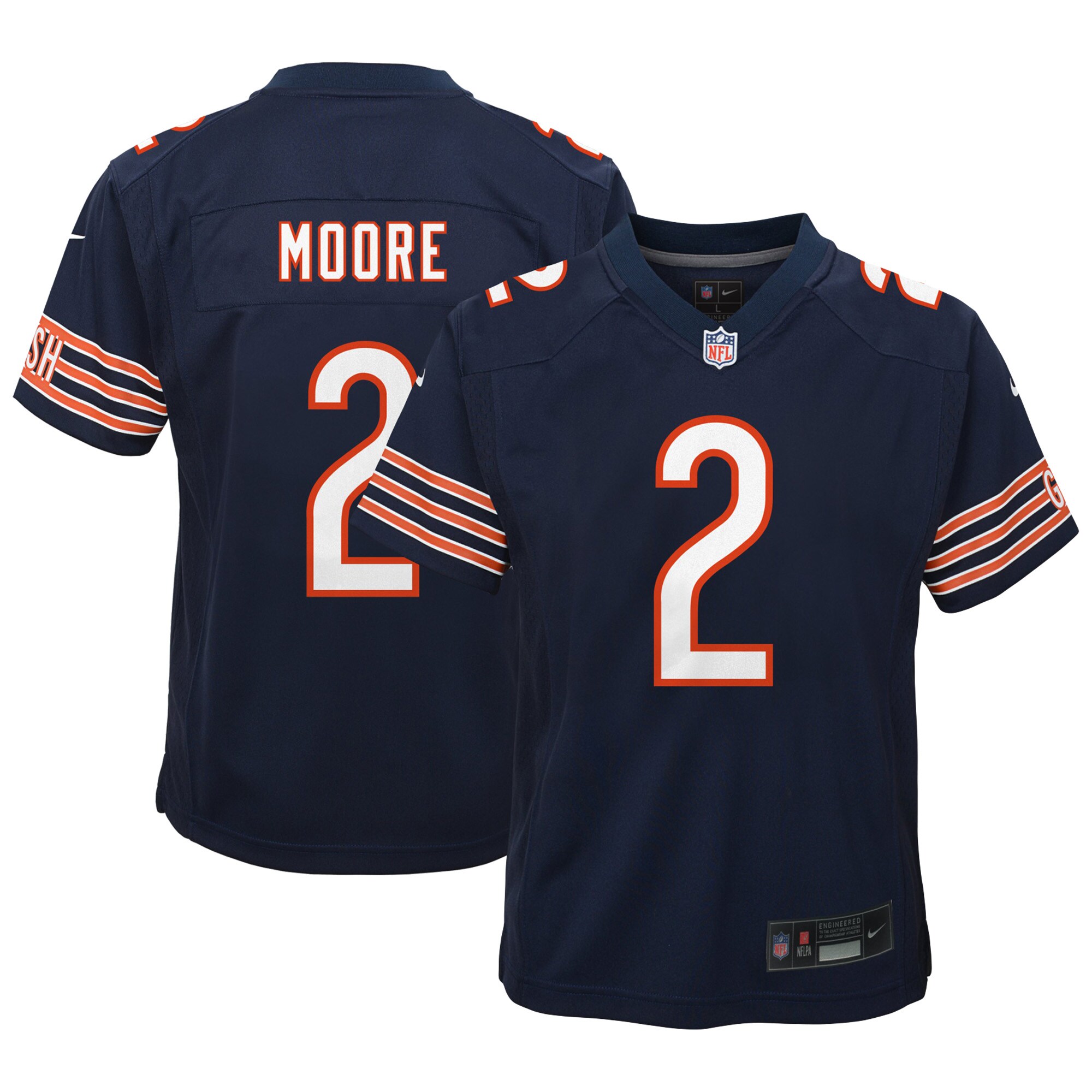 Chicago Bears D.J. Moore Navy Game NFL Jersey Youth