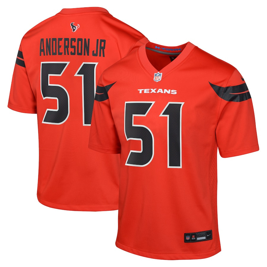 Will Anderson Jr. 51 Houston Texans Alternate Game Red NFL Jersey Youth