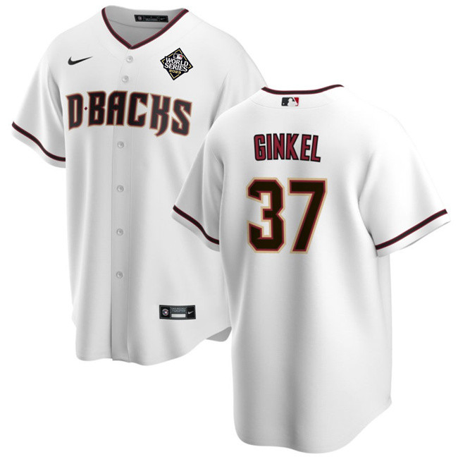 Kevin Ginkel 37 Arizona Diamondbacks 2023 World Series White MLB Jersey Men's