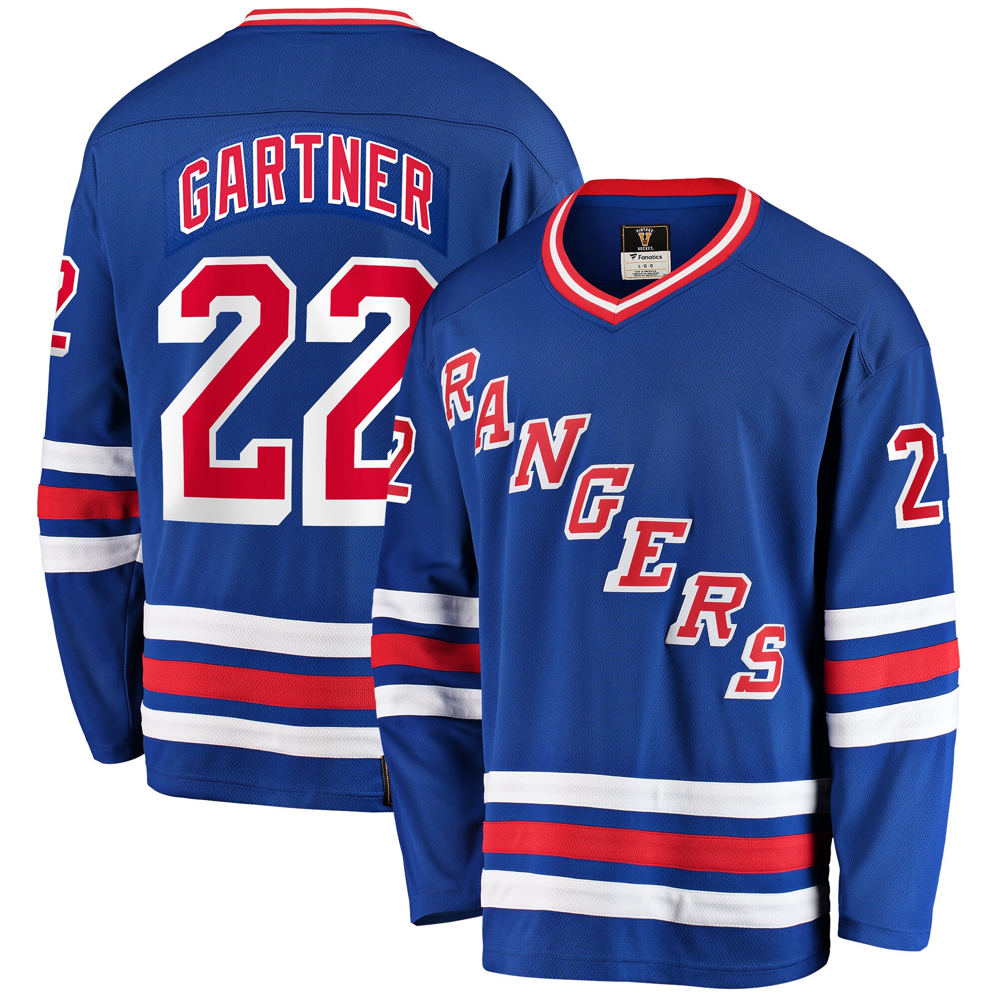New York Rangers Mike Gartner Blue Premier Breakaway Retired Player NHL Jersey Men's