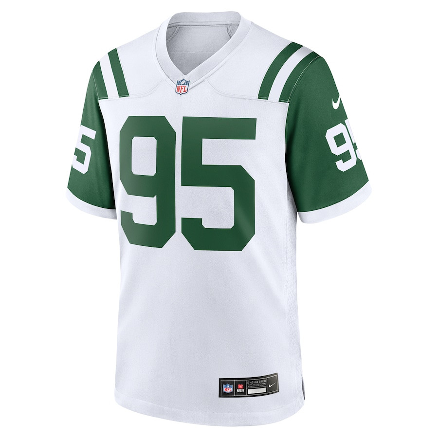 Quinnen Williams 95 New York Jets Classic Alternate Game White NFL Jersey Men's