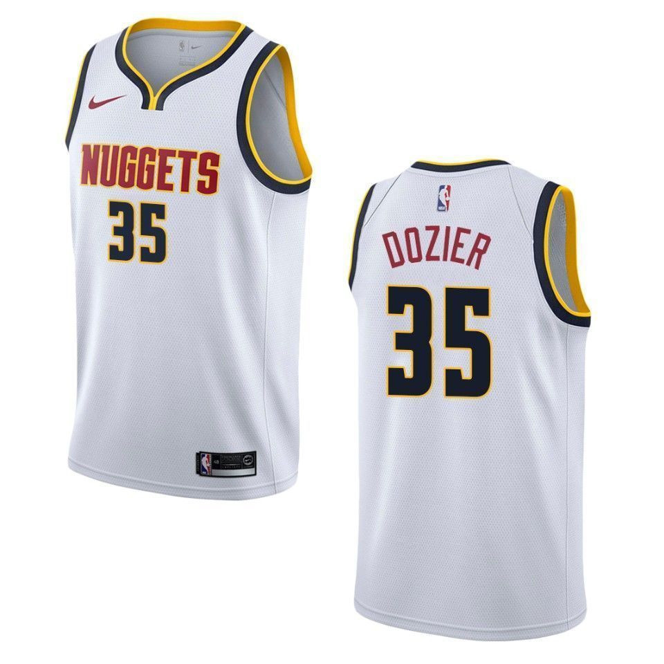 Denver Nuggets 35 P.j. Dozier Association Swingman White NBA Jersey Men's
