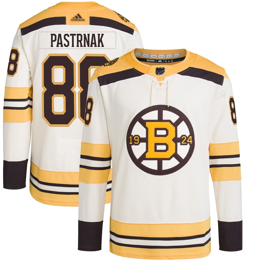David Pastrnak 88 Boston Bruins Primegreen Cream NHL Jersey Men's