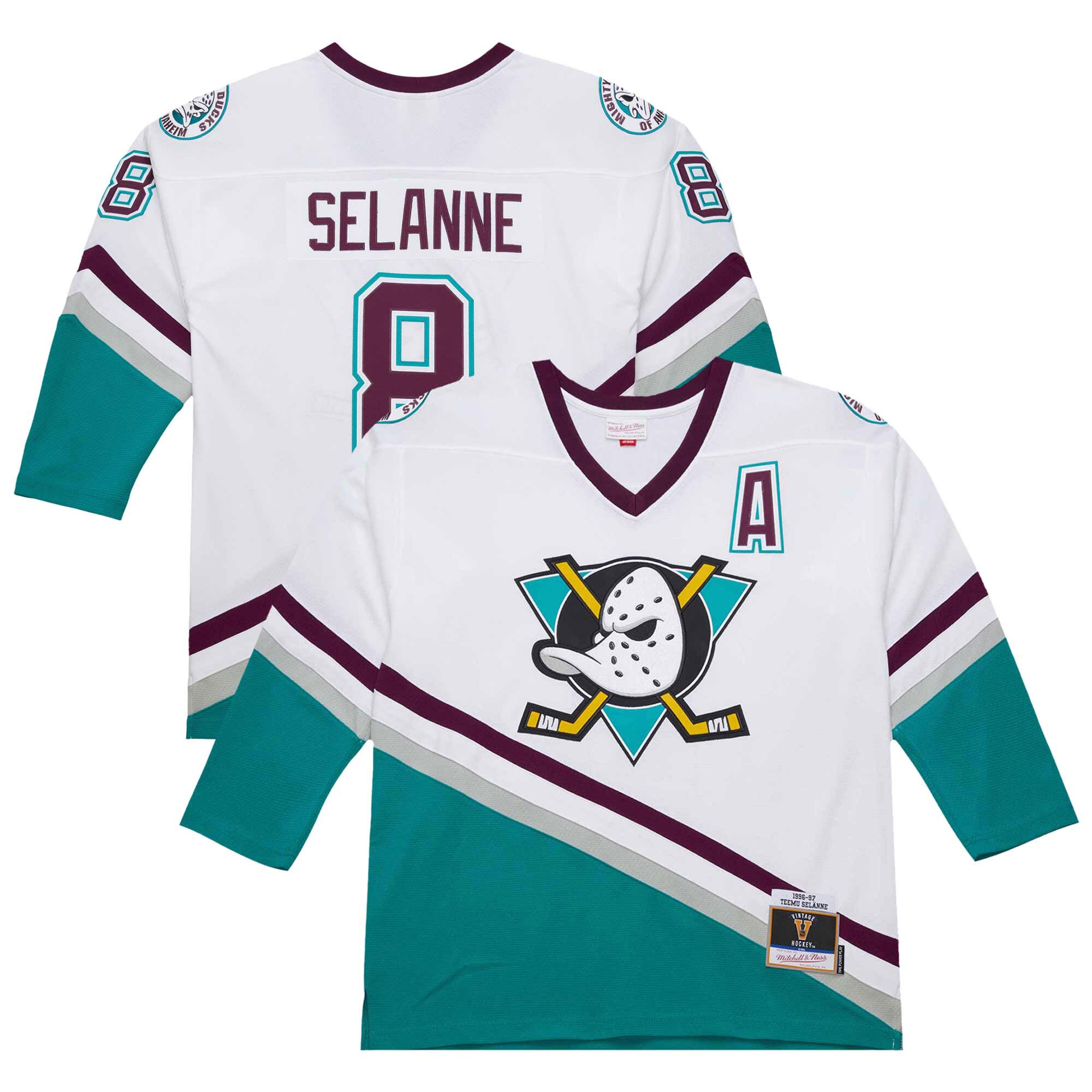 Anaheim Ducks Teemu Selanne White 1996-97 Power Play NHL Jersey Men's