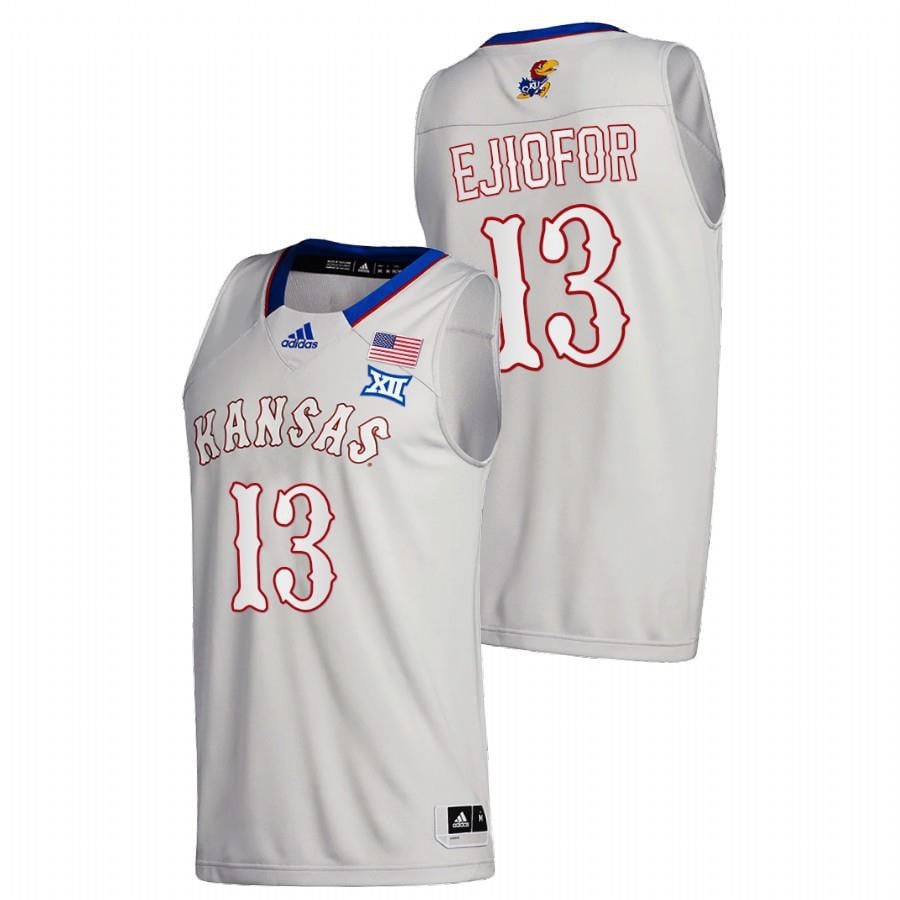 Zuby Ejiofor 13 Kansas Jayhawk White Home Class of 2022 NCAA Jersey Men's