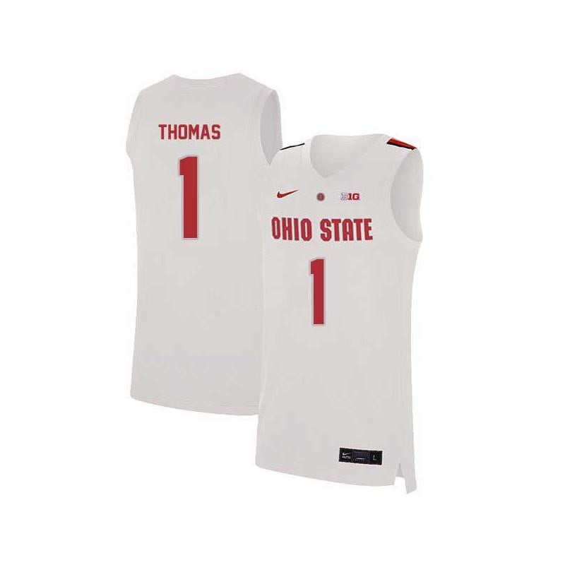 1 Deshaun Thoma White Elite Ohio State Buckeyes NCAA Jersey Men's