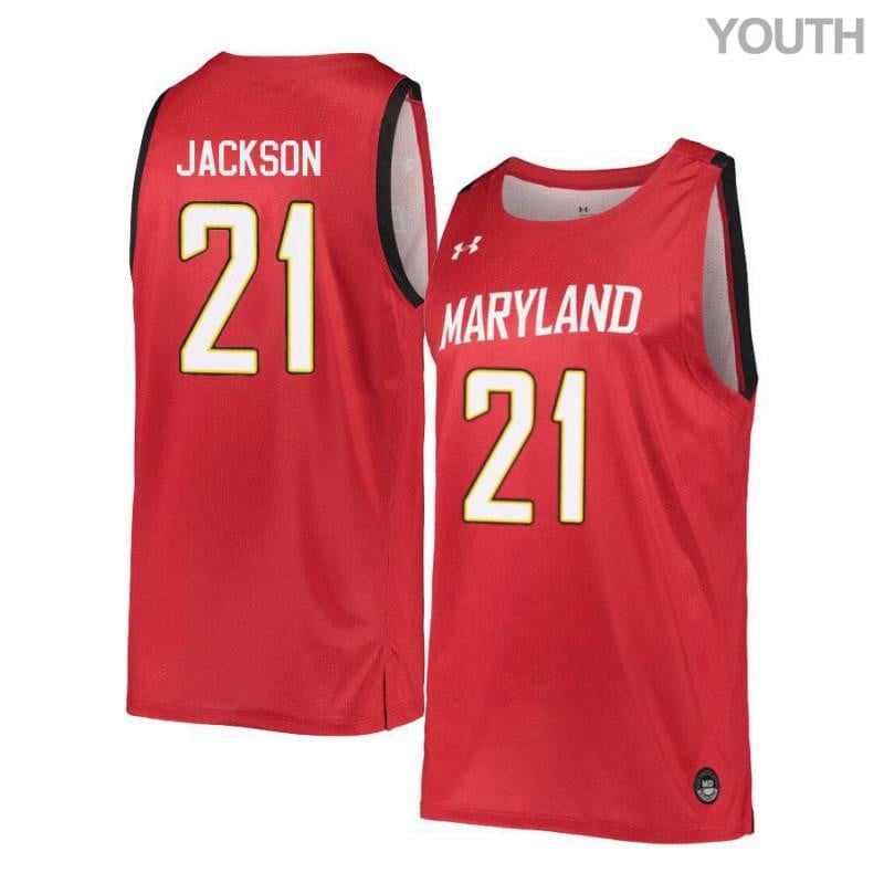 Under Armour 21 Justin Jackson Red Retro Maryland Terrapins NCAA Jersey Youth