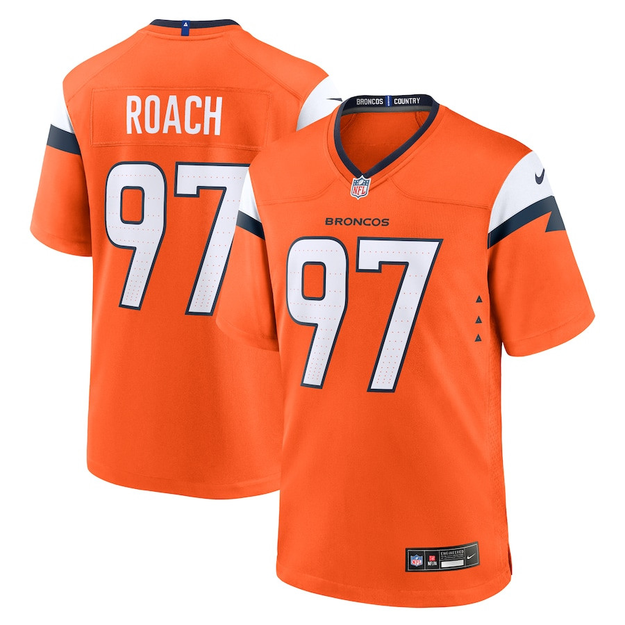 Malcolm Roach 97 Denver Broncos Team Game Orange NFL Jersey Men's