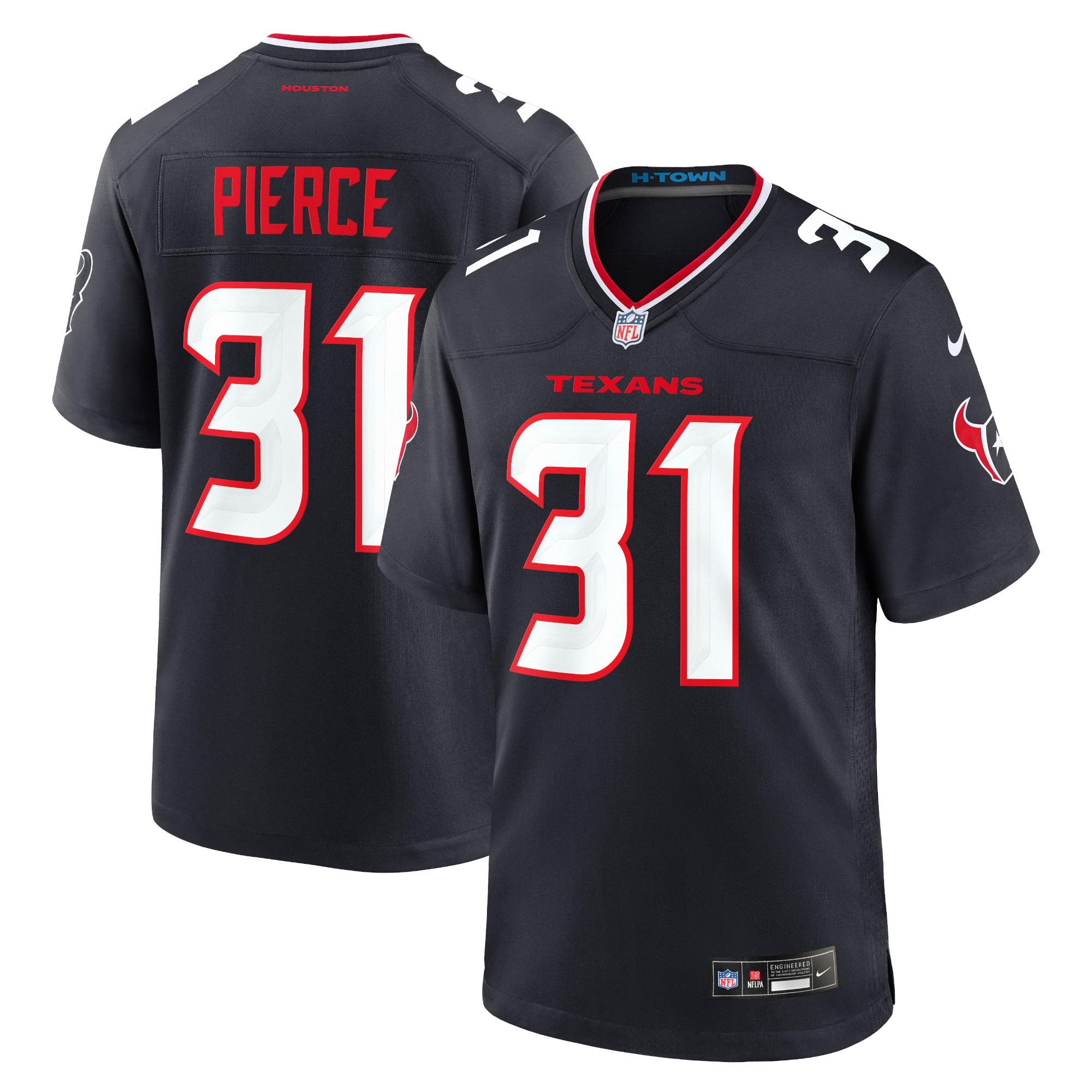 Houston Texans Dameon Pierce Navy Game NFL Jersey Men's