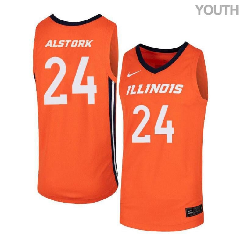24 Mark Alstork Orange Elite Illinois Fighting Illini NCAA Jersey Youth