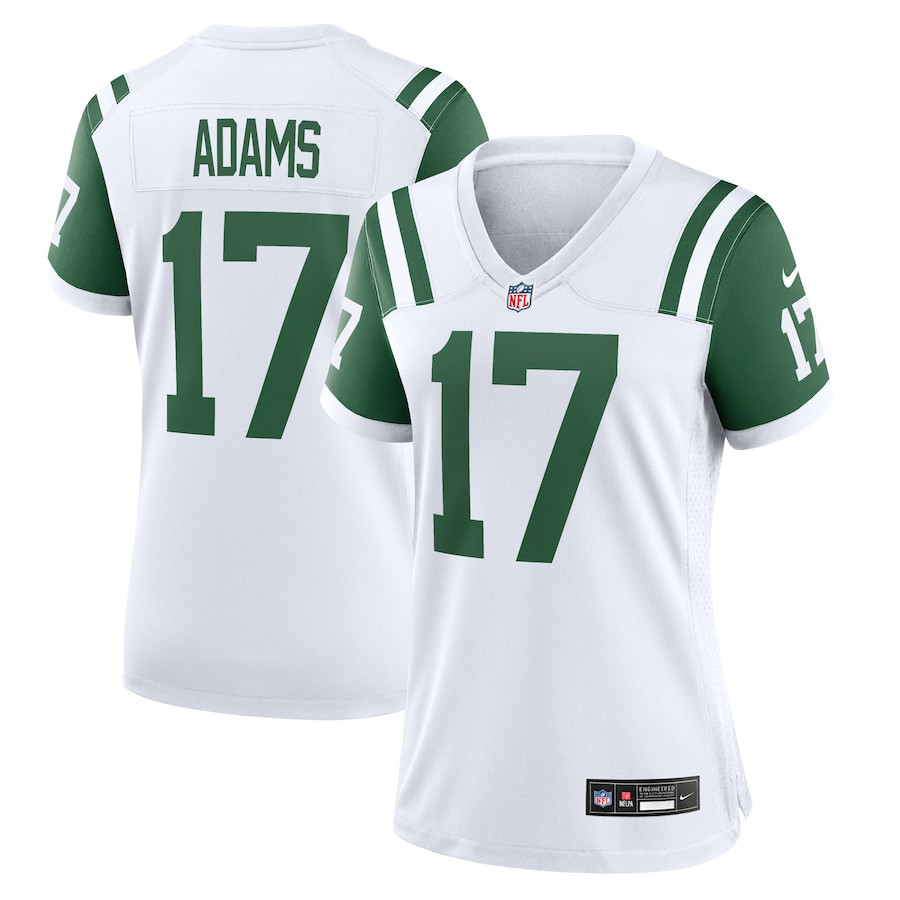 Davante Adams 17 New York Jets White Classic Alternate Game NFL Jersey Women's