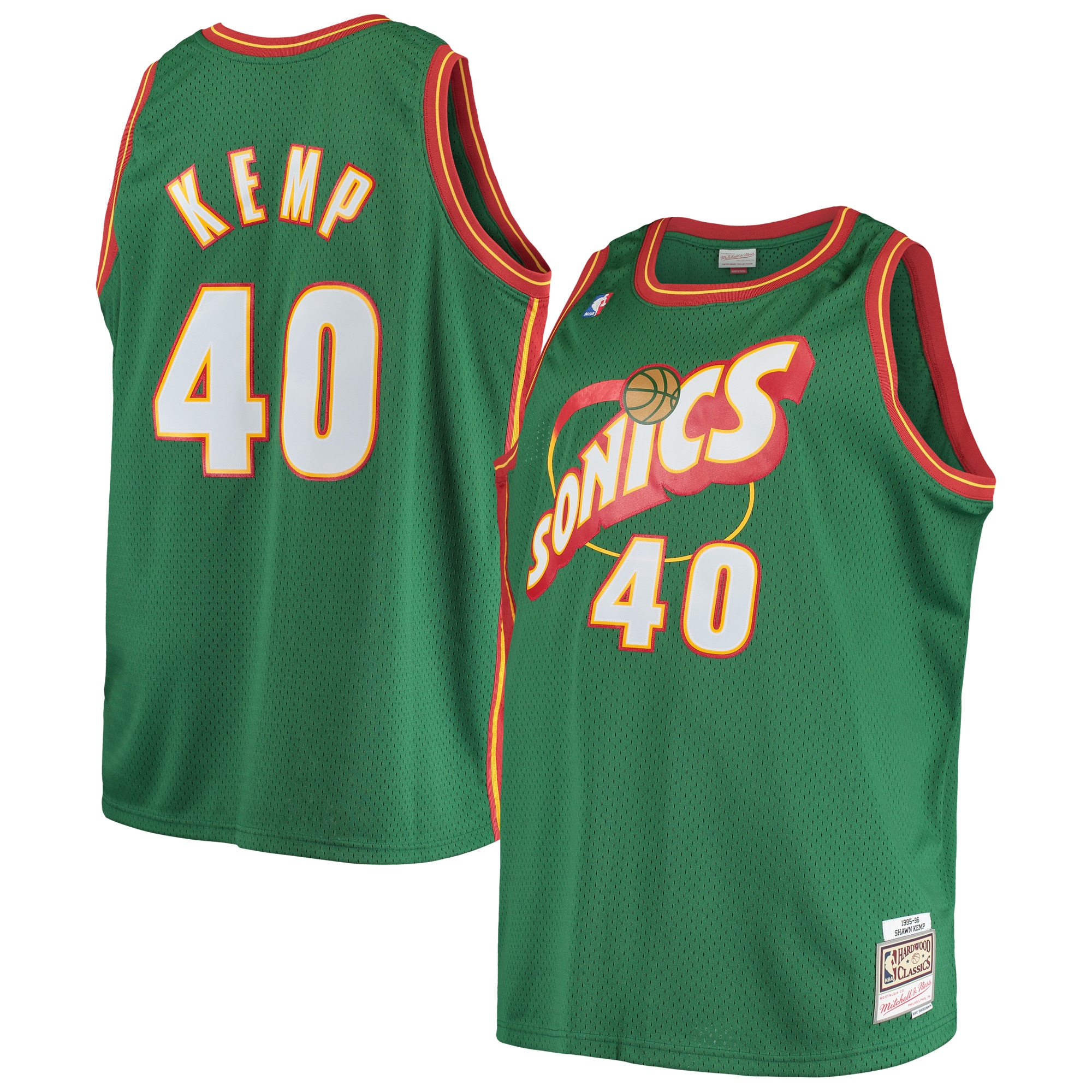 Mitchell Ness Shawn Kemp Green Seattle SuperSonics Big Tall Hardwood Classics NBA Jersey Men's