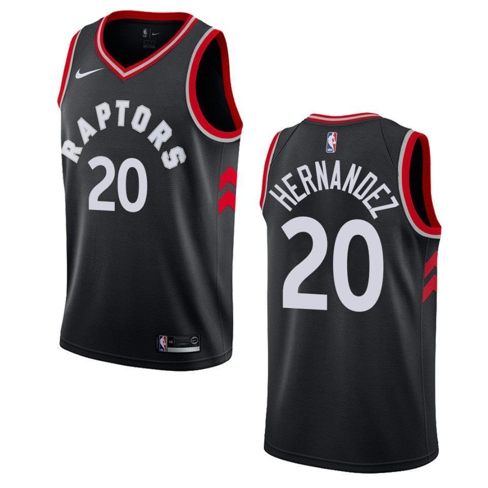 Toronto Raptors 20 Dewan Hernandez Statement Swingman Black NBA Jersey Men's