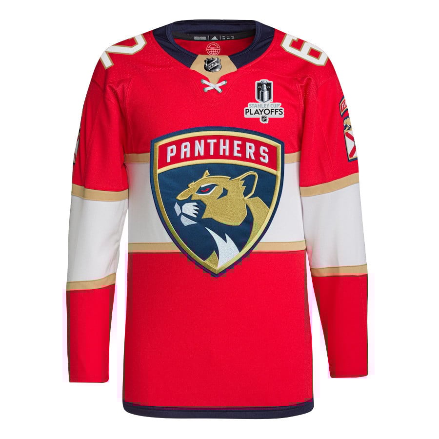Brandon Montour 62 Florida Panthers 2024 Playoffs Patch Home Red NHL Jersey Men's