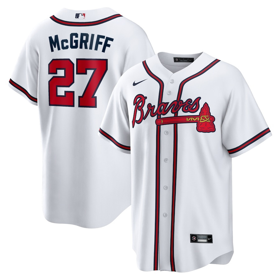 Fred McGriff 27 Atlanta Braves 2023 Hall of Fame Inline White MLB Jersey Men's
