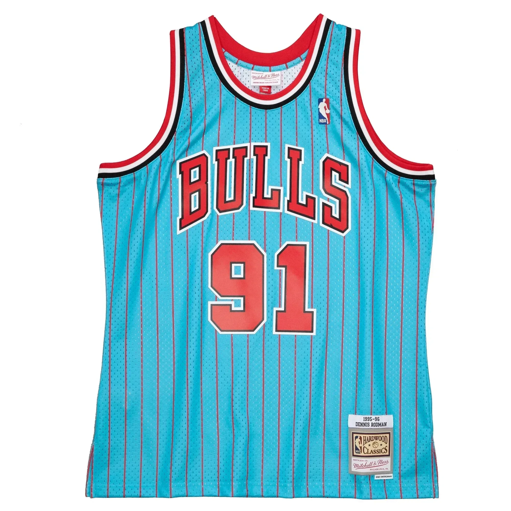 Dennis Rodman Chicago Bulls Mitchell Ness 1995-96 Hardwood Classics Reload 2.0 Swingman Blue NBA Jersey Men's