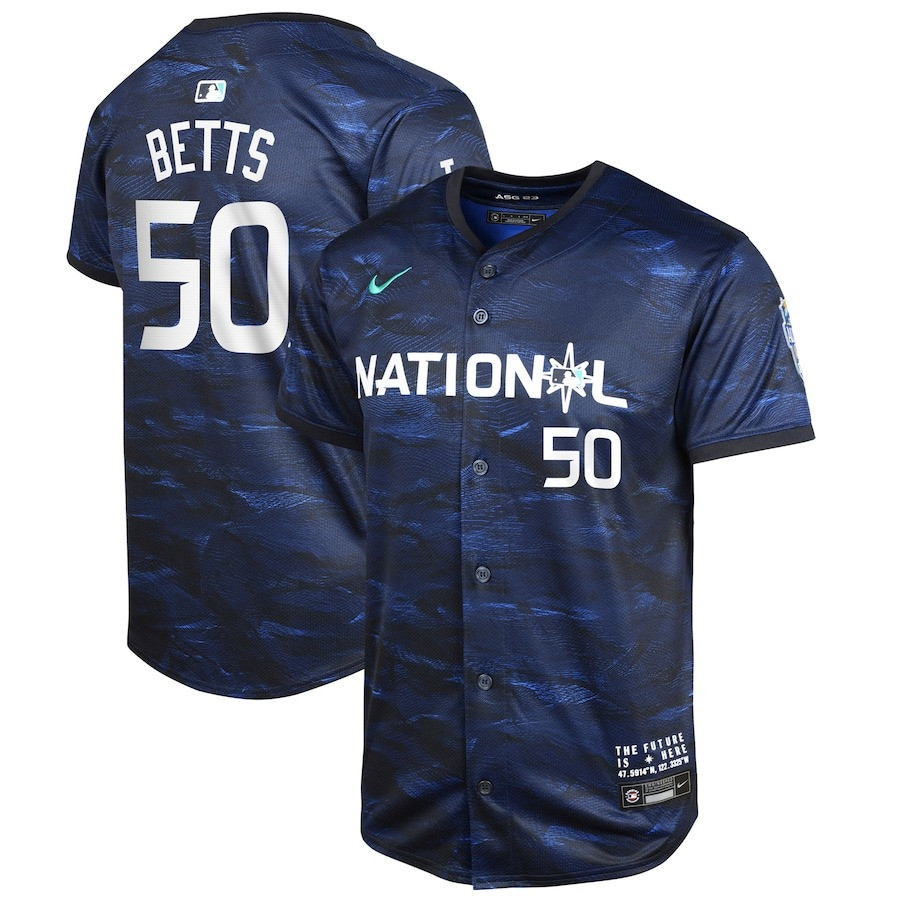 Mookie Betts 50 National League 2023 All Star Game Limited Royal MLB Jersey Youth