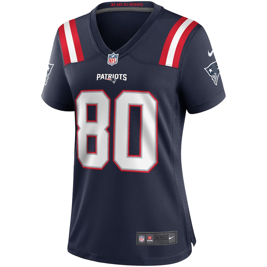 Troy Brown 80 New England Patriots Game Retired Navy NFL Jersey Women's