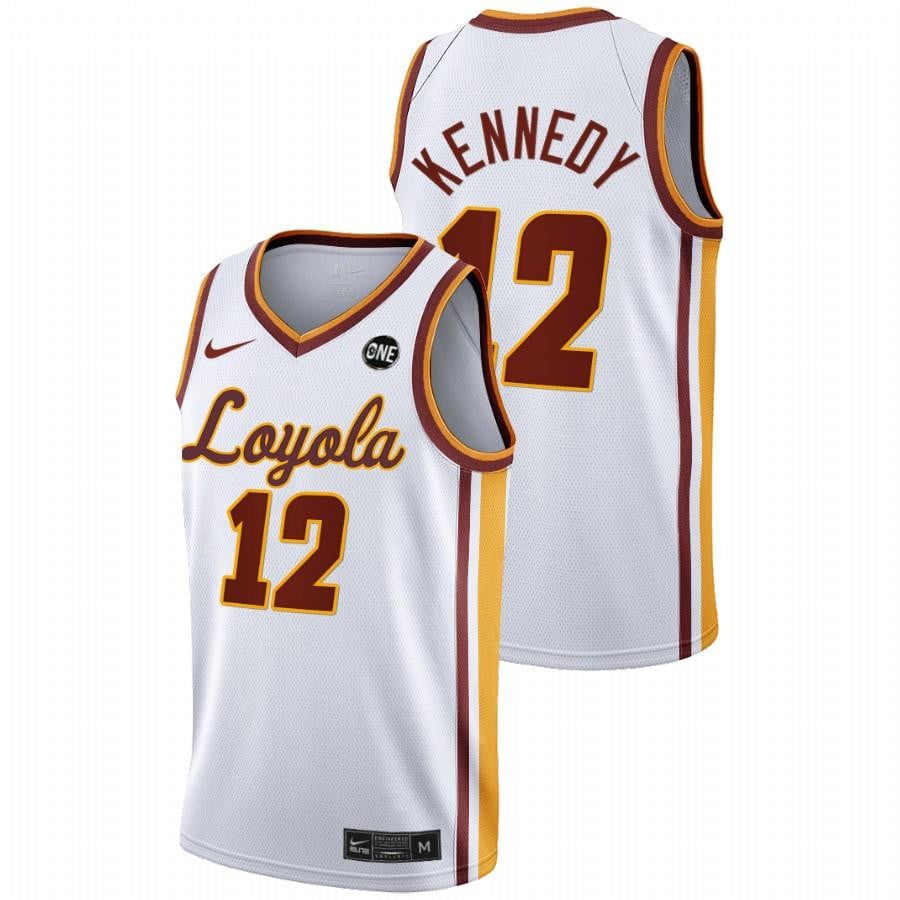 Marquise Kennedy 1 White Loyola Ramblers 2022 College MVC Championship NCAA Jersey Men's