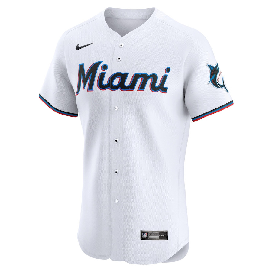 Vidal Brujan 17 Miami Marlins Home Elite Player White MLB Jersey Men's