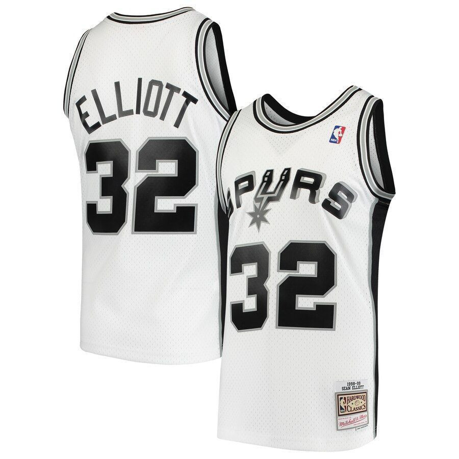 Sean Elliott San Antonio Spurs Mitchell Ness 1998-99 Hardwood Classics Swingman White NBA Jersey Men's