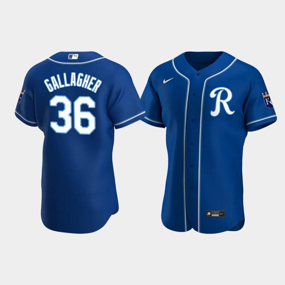 Cam Gallagher 36 Kansas City Royals Team Logo Royal Alternate MLB Jersey Men's