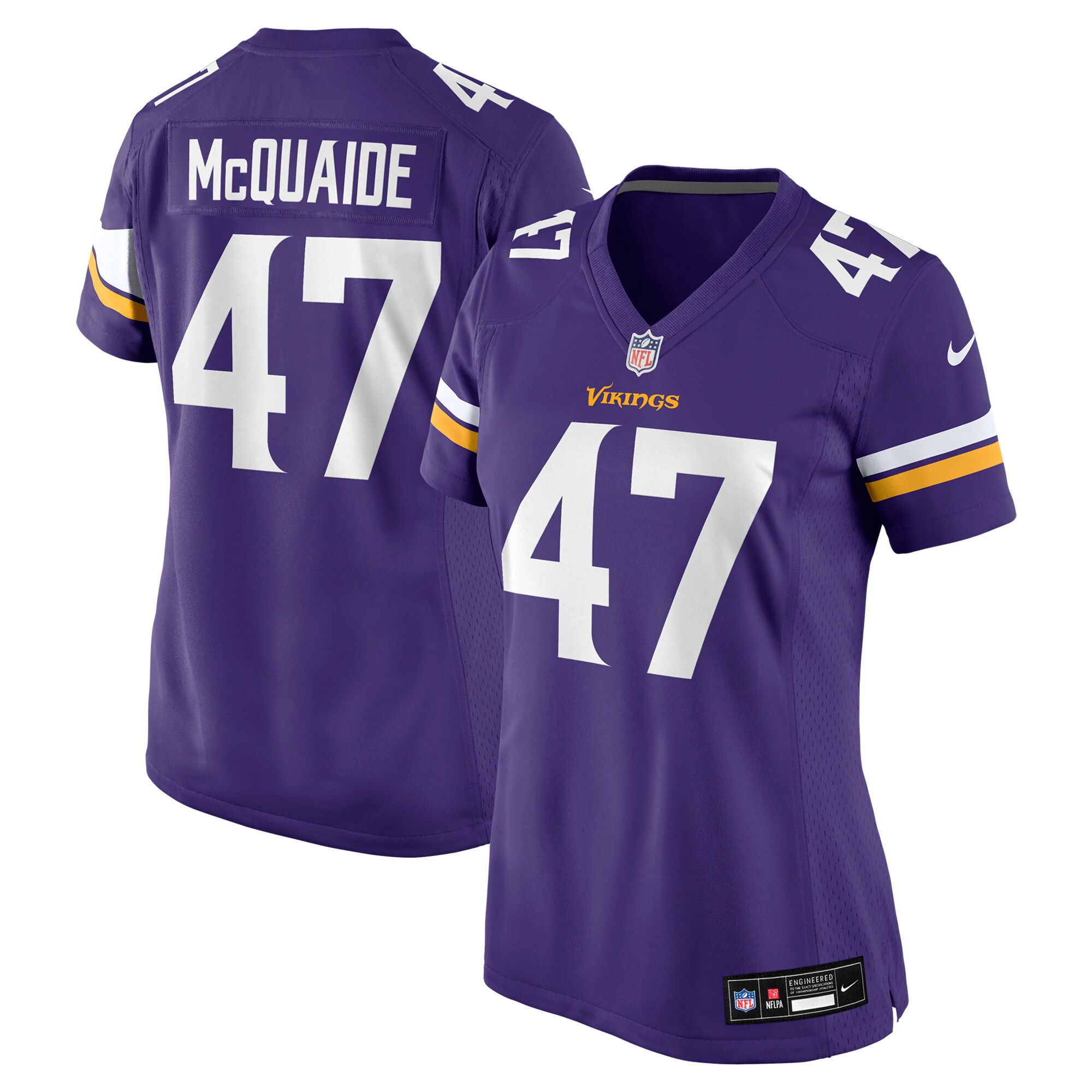 Minnesota Vikings Jake McQuaide Purple Game NFL Jersey Women's
